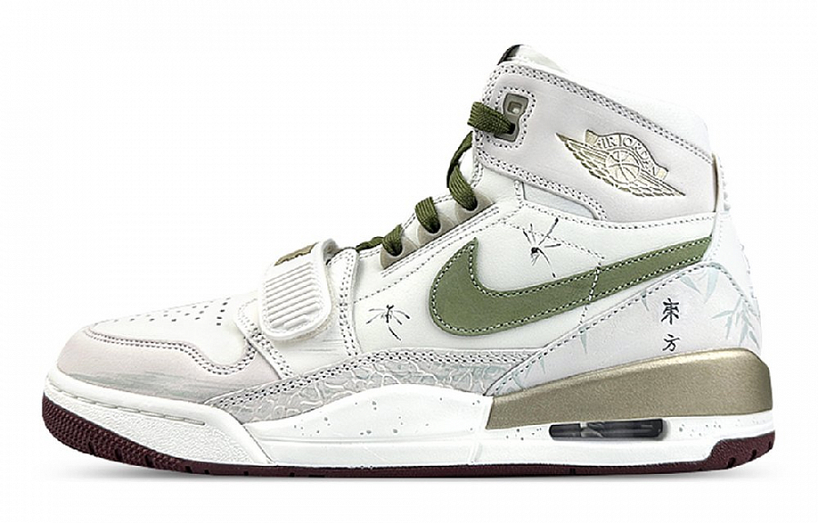 Jordan Legacy 312 Slip-Resistant High-Top Vintage Basketball Shoes Men's White Green купить в интернет-магазине Yoocart с быстрой доставкой по России.