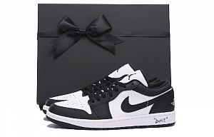 Jordan Air Jordan 1 Low Non-slip Wear-resistant Shock Absorption Low-Top Vintage Basketball Shoes Men's Black White