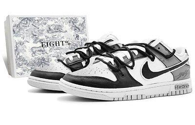 Nike Dunk 'Pure Platinum' Low-Top Skateboard Shoes Men's Black White
