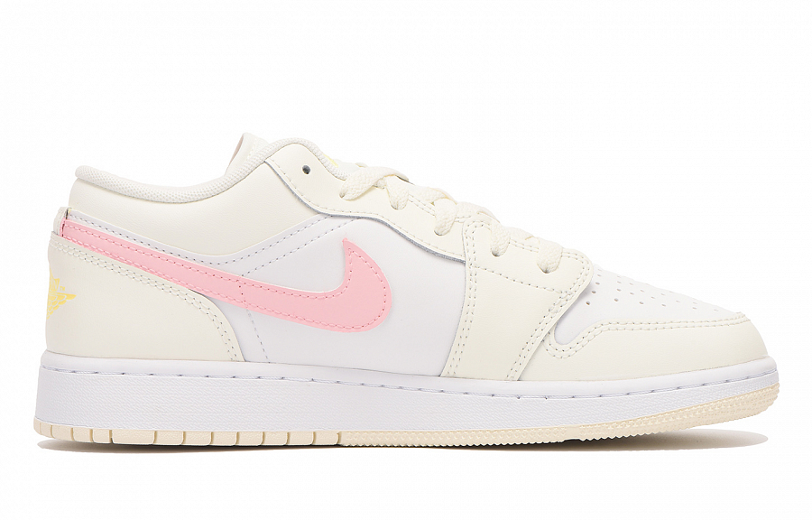 Jordan Air Jordan 1 Slip-Resistant Low-Top Vintage Basketball Shoes GS Yellow Pink купить в интернет-магазине Yoocart с быстрой доставкой по России.