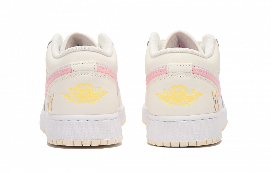 Jordan Air Jordan 1 Slip-Resistant Low-Top Vintage Basketball Shoes GS Yellow Pink купить в интернет-магазине Yoocart с быстрой доставкой по России.