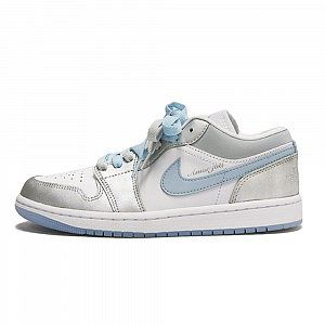 Jordan Air Jordan 1 Vintage Basketball Shoes Women's Low top White/Silver/Blue