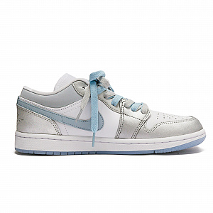 Jordan Air Jordan 1 Vintage Basketball Shoes Women's Low top White/Silver/Blue 1 2883110