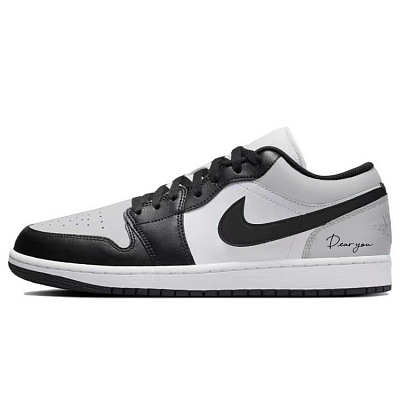 JORDAN Air JORDAN 1 Vintage Basketball Shoes Men Low Top Black/Gray/White