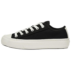 LACOSTE Low-Top Canvas Shoes Women's Black