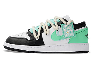 Jordan Air Jordan 1 Mid Top Vintage Basketball Shoes Women's Black Green 1 2885654
