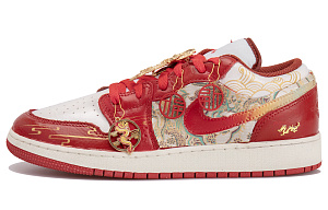 Jordan Air Jordan 1 Low Top Vintage Basketball Shoes Men's Gold Red 1 2885845