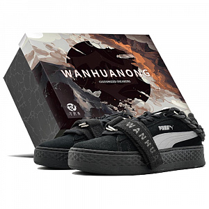 PUMA Smash Platform Suede Multifaceted, Mechanism, Shopping Bag Low top Skateboard Shoes Women's Black