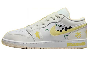 Jordan Air Jordan 1 Wear-Resistant Slip-Resistant Low-Top Vintage Basketball Shoes Women's White Yellow