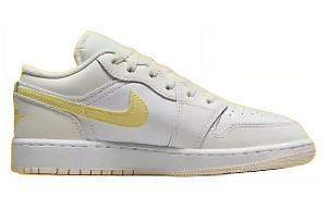 Jordan Air Jordan 1 Wear-Resistant Slip-Resistant Low-Top Vintage Basketball Shoes Women's White Yellow 1 2885965