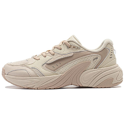 LiNing Tiger Whale Slip-Resistant Low-Top Casual Shoes Women's Beige