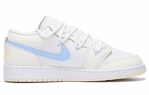 Jordan Air Jordan 1 Chestnut Slip-Resistant Coverage Low-Top Vintage Basketball Shoes GS Yellow Blue 1 2886125