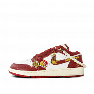 Jordan Air Jordan 1 Blooming Flowers And Full Moon Abrasion Resistant Low top Vintage Basketball Shoes GS Red Gold 1 2886217