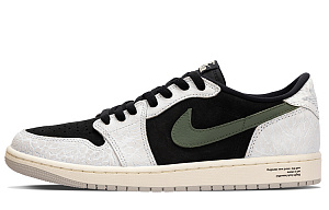 Jordan Air Jordan 1 Reverse Crackle Low-Top Vintage Basketball Shoes Women's Black White 1 2886652