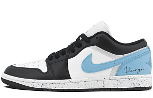 Jordan Air Jordan 1 Cushioned Slip-Resistant Abrasion-Resistant Low-Top Vintage Basketball Shoes Men's Carolina Blue 1 2886907