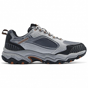 Skechers OUTDOOR Cushioning Coverage Support Low-Top Trekking Shoes Men's Gray Black 1 2886940