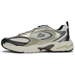 LACOSTE Low-Top Casual Shoes Men's Beige Green
