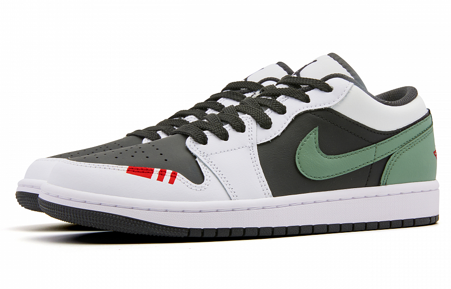 Jordan Air Jordan 1 Low Cushioned Slip-Resistant Low-Top Vintage Basketball Shoes Men's White Green купить в интернет-магазине Yoocart с быстрой доставкой по России.