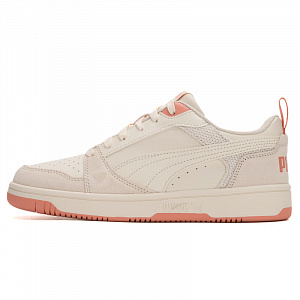 PUMA Rebound V6 Abrasion Resistant Breathable Low Top Skateboard Shoes Women's Beige