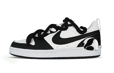 Nike Court Borough Slip Resistant, Abrasion Resistant, Lightweight Low Top Skateboard Shoes GS Black White