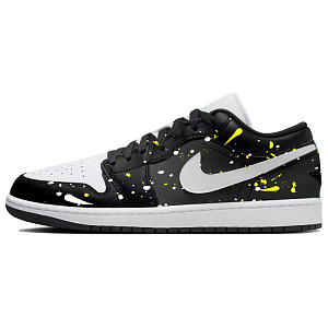 Jordan Air Jordan 1 Cushioning Anti-Slip And Wear-Resistant Low-Top Vintage Basketball Shoes Men's Black White