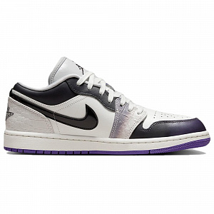 Jordan Air Jordan 1 Cushioning Anti-Slip And Wear-Resistant Low-Top Vintage Basketball Shoes Unisex Black White Purple 2 2890227