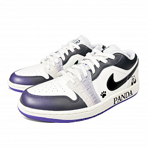 Jordan Air Jordan 1 Cushioning Anti-Slip And Wear-Resistant Low-Top Vintage Basketball Shoes Unisex Black White Purple 3 2890228