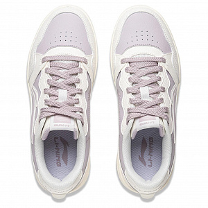 LiNing Tianji Soft Slip Resistant Cushioning Abrasion Resistant Low Top Skateboard Shoes Women's White Purple 3 2890306