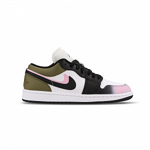 Jordan Air Jordan 1 Cushioning Anti-Slip And Wear-Resistant Low-Top Vintage Basketball Shoes Women's Black Green Pink 1 2890374