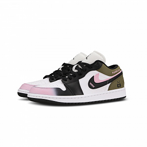 Jordan Air Jordan 1 Cushioning Anti-Slip And Wear-Resistant Low-Top Vintage Basketball Shoes Women's Black Green Pink 2 2890375