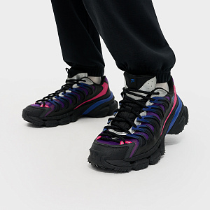 FILA FUSION BRACKET Starship Shoes Abrasion Resistant Low top Casual Shoes Men's Black Iron Blue Purple 3 2890383