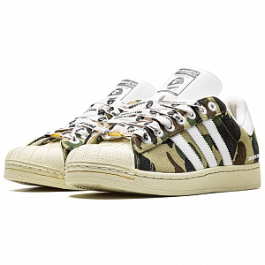 Nigo x Adidas Anti Slip Wear Resistant Low Top Skateboard Shoes Unisex Green Brown White 1 2890417