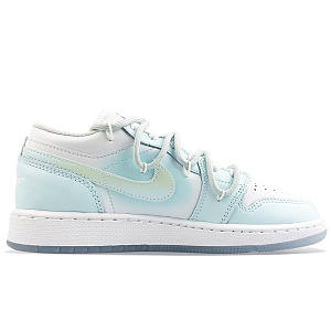 Jordan Air Jordan 1 Wear-Resistant Low-Top Vintage Basketball Shoes GS Blue White 1 2890500