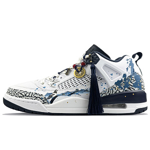 Jordan Spizike Slip-Resistant Low-Top Vintage Basketball Shoes Men's Blue White 1 2890508