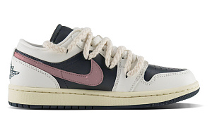 Jordan Air Jordan 1 Anti-Slip Wear-Resistant Low-Top Vintage Basketball Shoes Women's Black Pink 1 2891269
