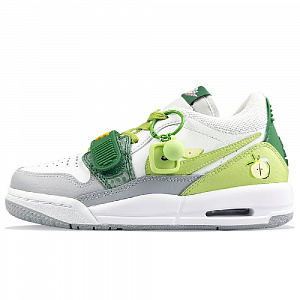 Jordan Legacy 312 Cushioning, Wear Resistant Low Top Vintage Basketball Shoes GS White Green