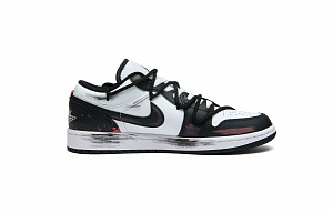 Jordan Air Jordan 1 Fantasy Dream Butterfly Slip-Resistant Low-Top Vintage Basketball Shoes Men's Black White 1 2891702