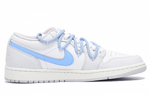 Jordan Air Jordan 1 Slip-Resistant Low-Top Vintage Basketball Shoes Men's Gray Blue 1 2892028