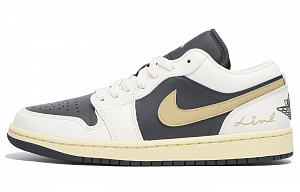Jordan Air Jordan 1 Anti-Slip Wear-Resistant Low-Top Vintage Basketball Shoes Women's Black Brown 1 2892034