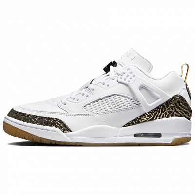 JORDAN Spizike Low White Metallic Gold