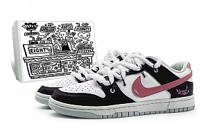 Nike Dunk 'Neutral Grey' Slip-Resistant Cushioning Abrasion-Resistant Low-Top Skateboard Shoes GS Black Pink