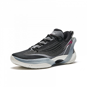 Anta Three-point Rain1.0 Cushioned Slip-Resistant Low-Top Basketball Shoes Men's Black Gray Red 1 2893167