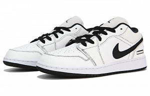Jordan Air Jordan 1 Low Cushioning Slip Resistant Low Top Vintage Basketball Shoes Women's White Black 3 2895088