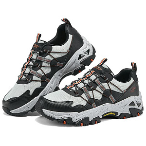Skechers D'LITES Hiker Abrasion Resistant Low top Casual Shoes Men's Black Orange 3 2895269