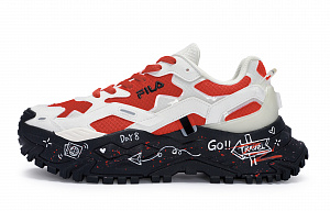 FILA FUSION BIANCO Breathable Low-Top Casual Shoes Women's White Red 1 2897511