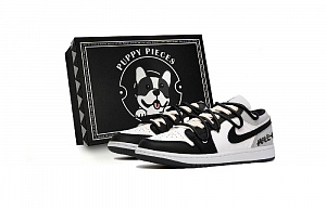 Jordan Air Jordan 1 Low Top Vintage Basketball Shoes Men's Black White Gray
