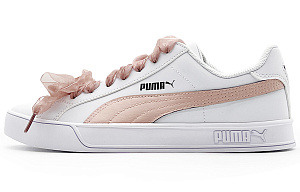 PUMA Smash Vulc Classic Anti-Slip And Wear-Resistant Lightweight Low-Top Skateboard Shoes Unisex White Pink 1 2897850