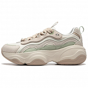 LiNing Anti Slip Wear Resistant Low Top Casual Shoes Women's White Gray Green