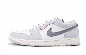 Jordan Air Jordan 1 Chestnut Anti-Slip Wear-Resistant Low-Top Vintage Basketball Shoes Men's Gray White 1 2899238