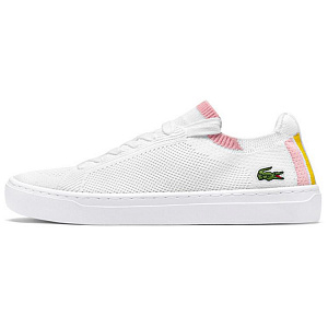 LACOSTE Breathable Low Top Skateboard Shoes Women's White Pink